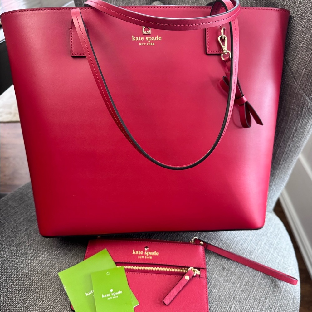 Kate Spade Cherry Red Tote with Pouch
